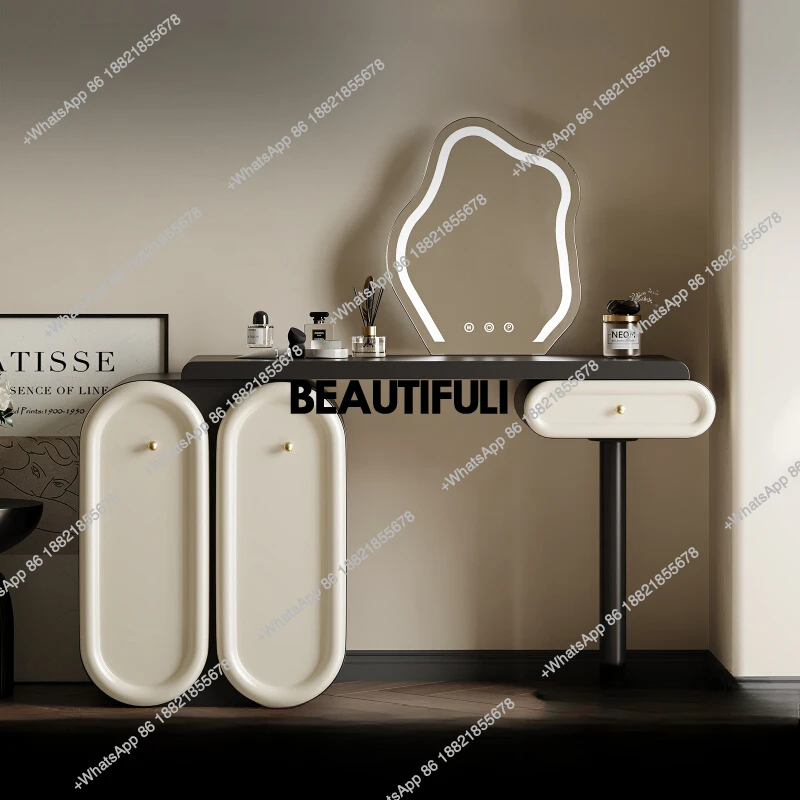 

Natural Integrated Wooden Dresser Storage Rotating Design Modern Luxury Vanity Black Corner Unique Coiffeuse Bedroom Furniture