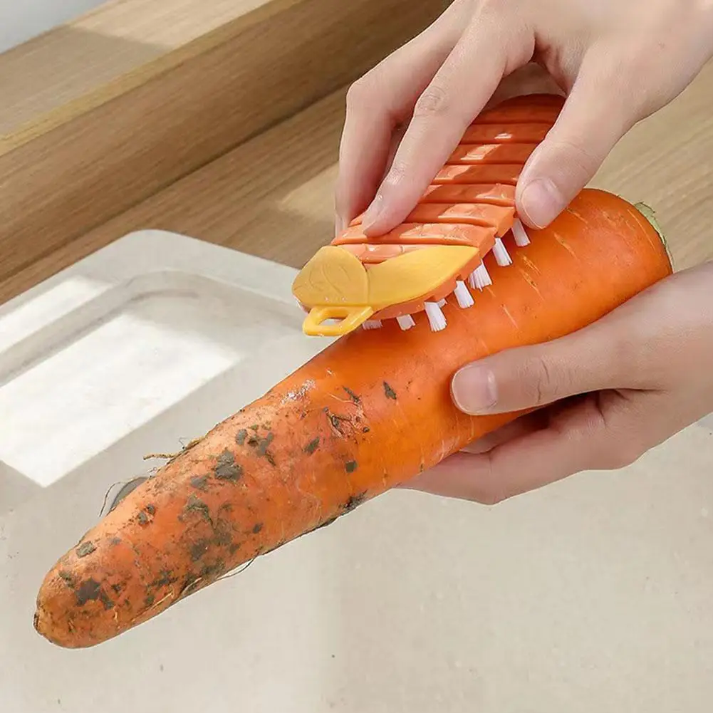 Brosse à récurer les légumes multifonctionnelle, pliable, plastique, multiples segments, fruits et légumes, livres, outils de cuisine