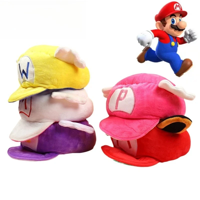Marios Creative Cartoon Hat for Boys Girls Adult Cosplay Marios Mushroom Brothers Double Sided Hat Decorations