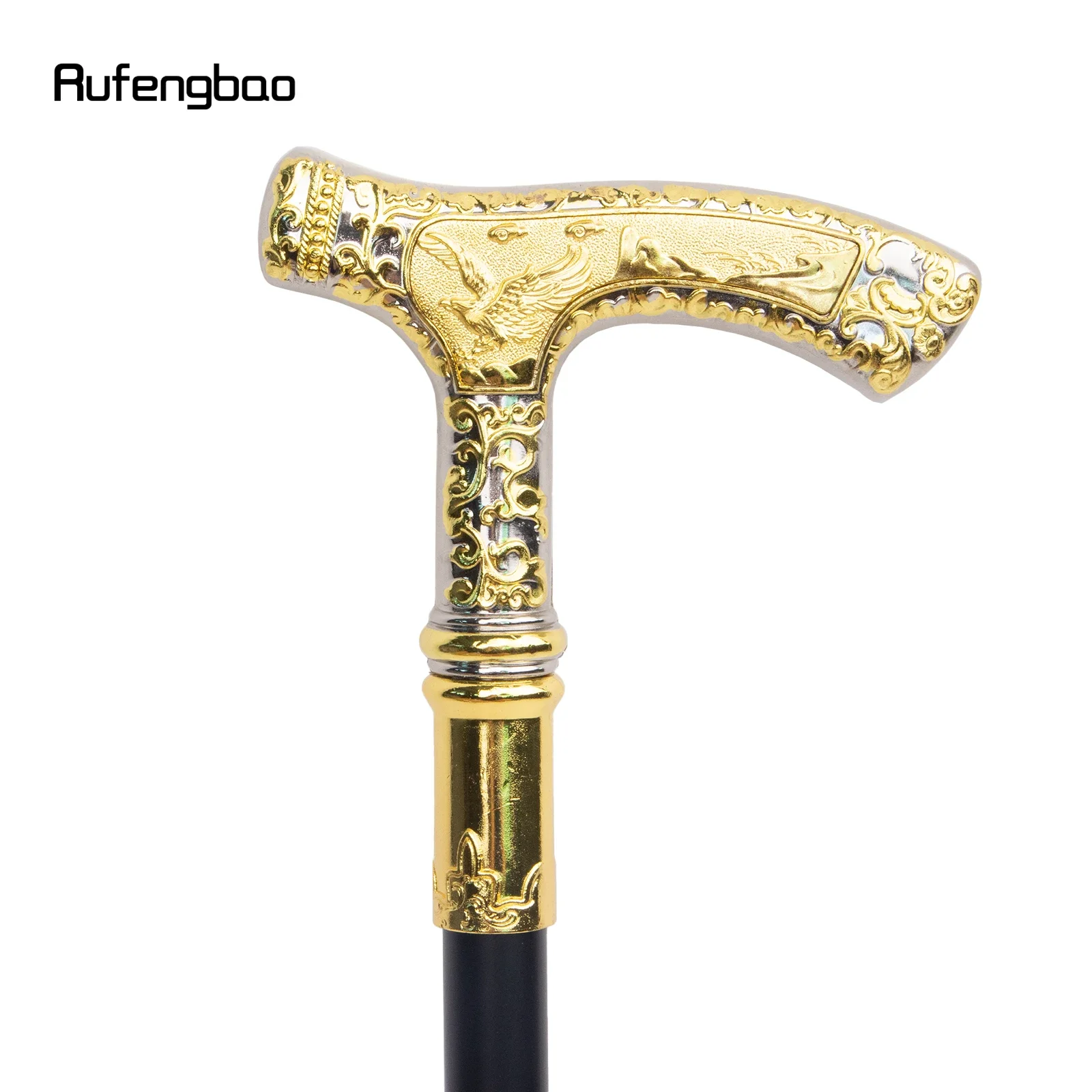 Golden White Luxury Eagle Handle Walking Cane Fashion Decorative Walking Stick Gentleman Elegant Cosplay Cane Knob Crosier 89cm