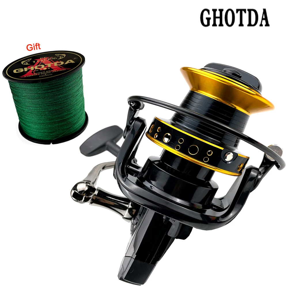 

Max Drag 20-30kg Spinning Reel Deep Metal Spool 12000 10000 9000 Series Smooth Fishing Reel Saltwater With Fishing Line For Gift