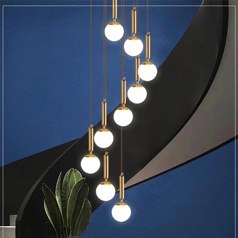 Modern home decor led lights pendant light lamps forstaircase Chandeliers for living room hanging light indoor lighting