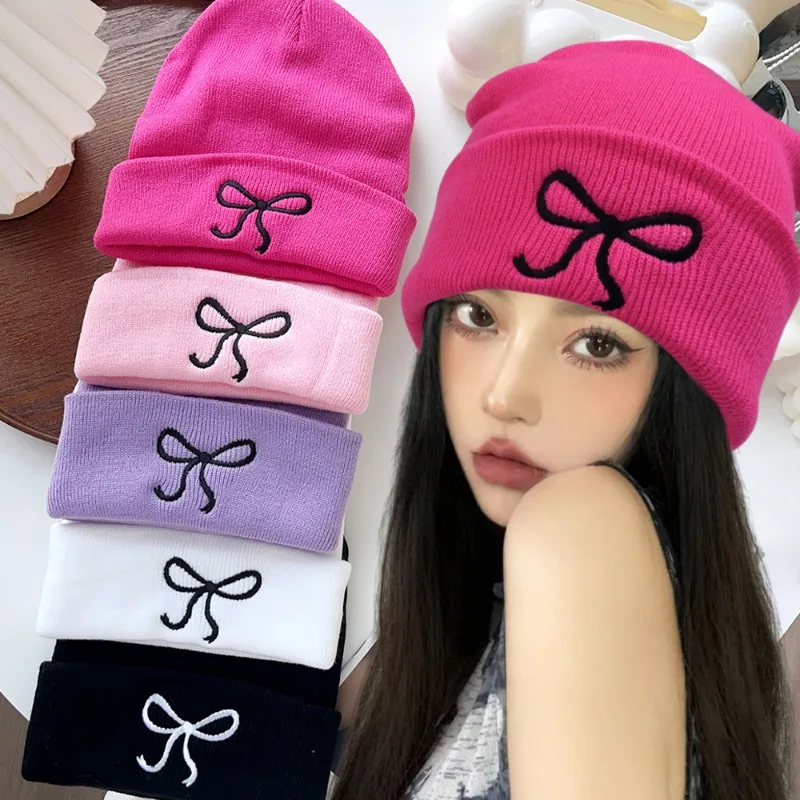 Bonnet en laine coupe-vent pour femme, chapeau polyvalent, bonnet solide, version coréenne Y2K, mode document, chaud, automne et hiver