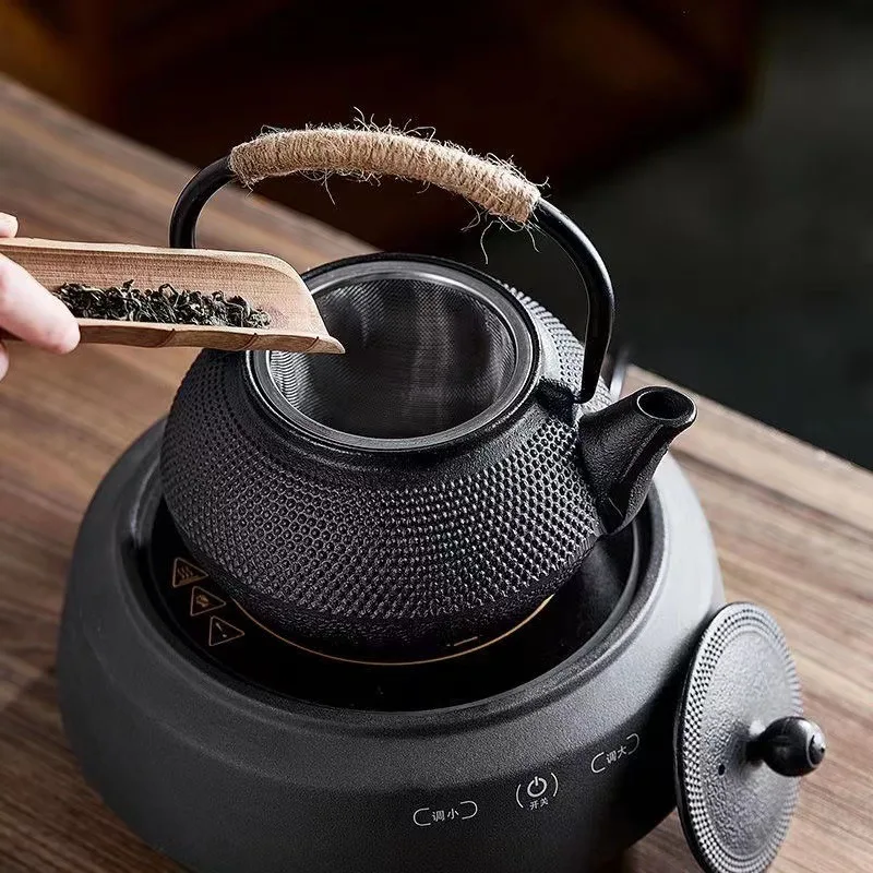 Japanese Cast Iron Teapot Set for Stove Boiling Tea Filter Design Enamel Kettle for Charcoal & Electric Cooker