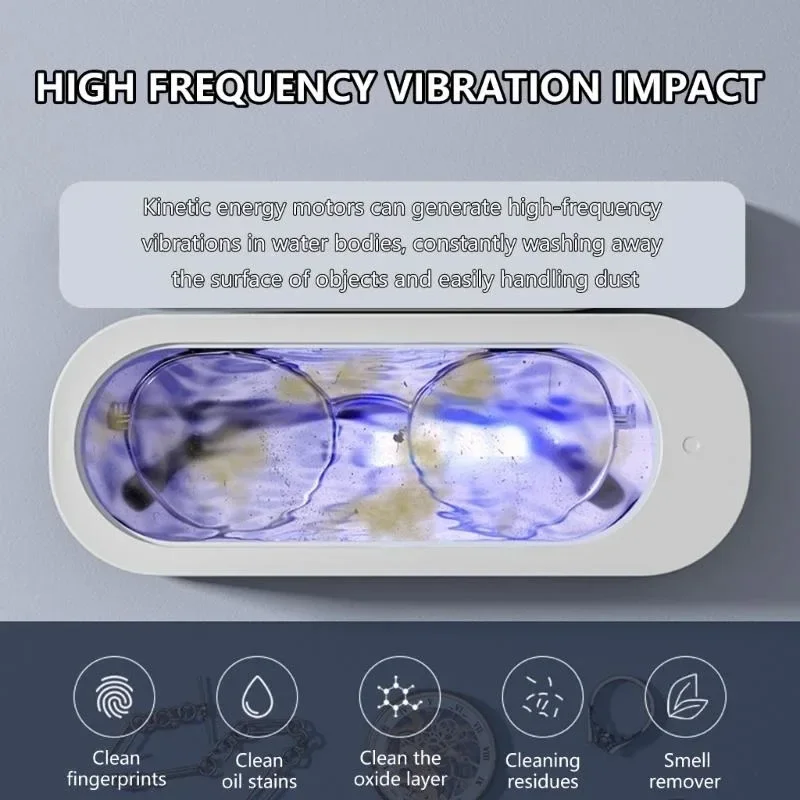 2025 آلة التنظيف بالموجات فوق الصوتية المحمولة لمجوهرات النظارات وأجهزة طب الأسنان