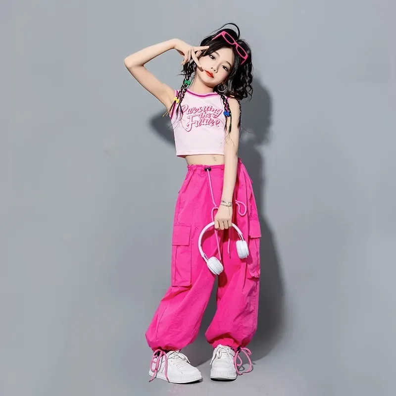 Competition Jazz Dance Costume Kids Trendy Street Dance Costume Children Modeling Walking Stage Performance Clothing Sets Girls