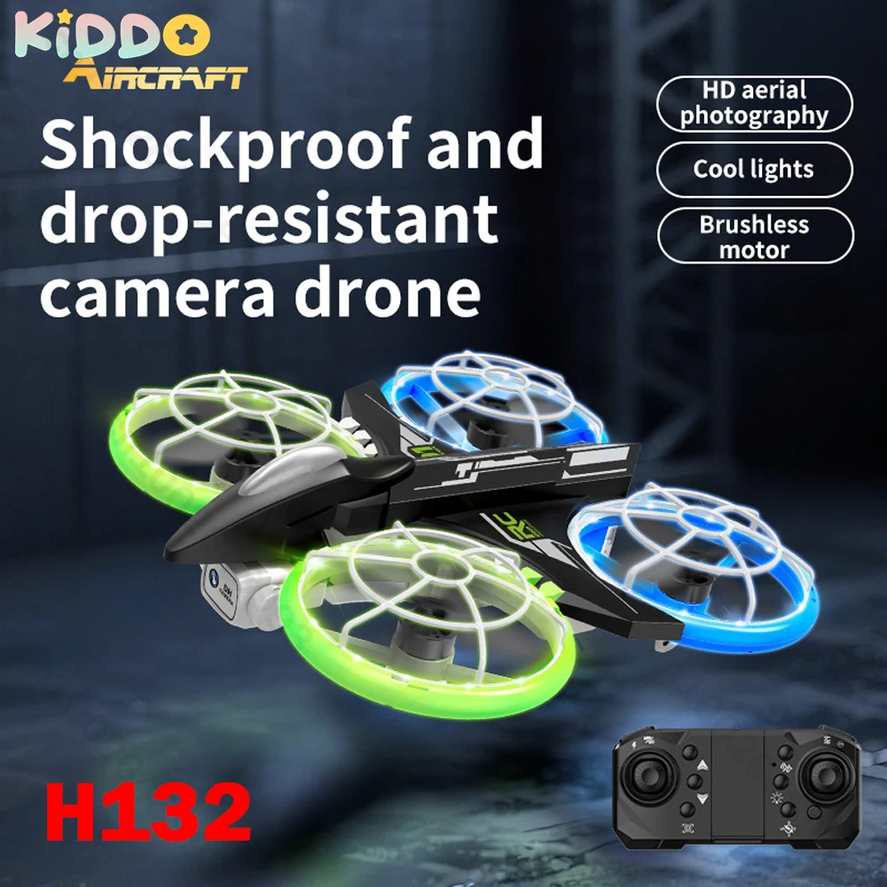 

H132 Mini Drone 2.4G ESC Camera Remote Control Helicopter Optical Flow Positioning RC Quadcopter Aircraft Toys for Kids Xmas