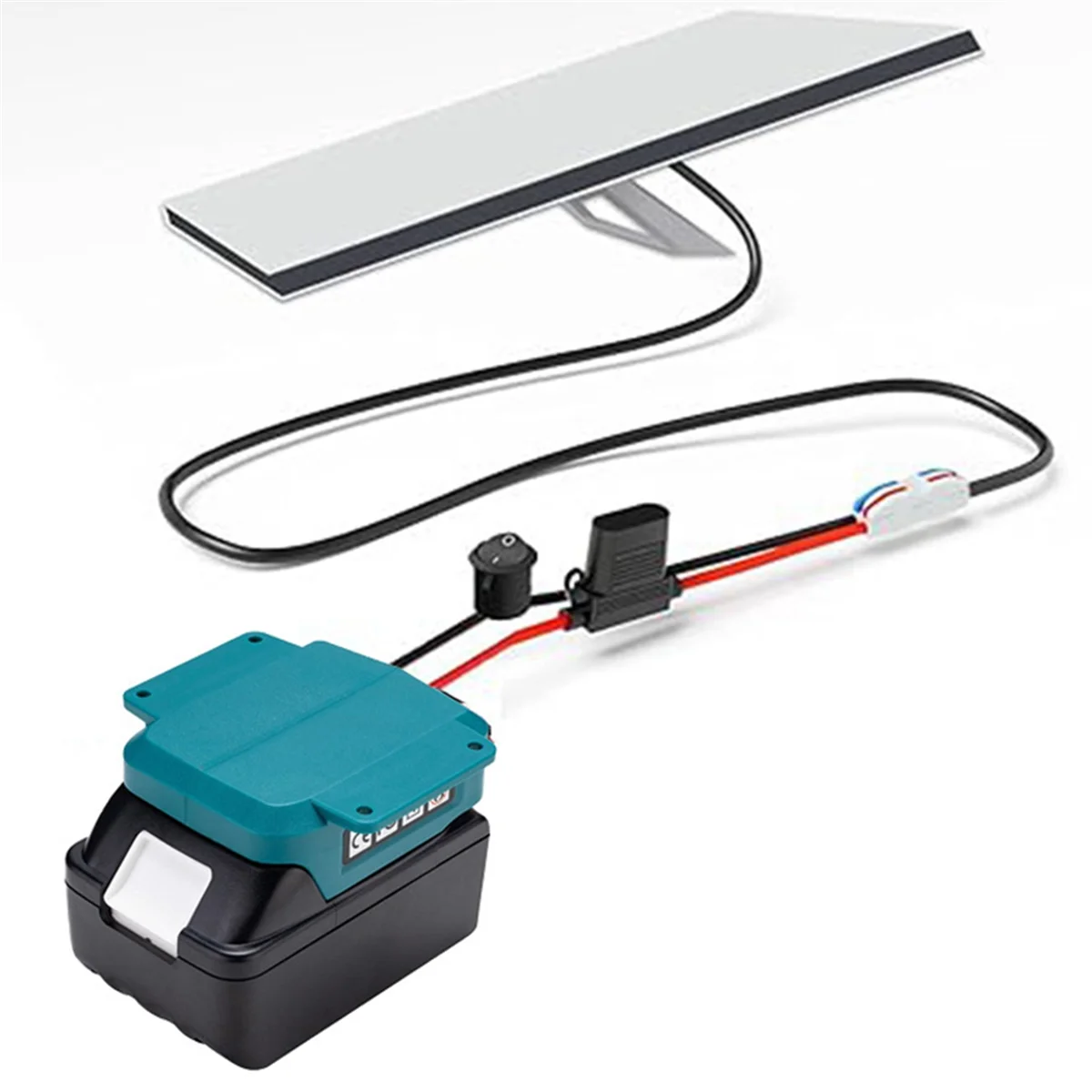 ABJZ لمحول بطارية صغير لكابل طاقة تيار مستمر صغير ببطارية 18 فولت مع 3 صمامات