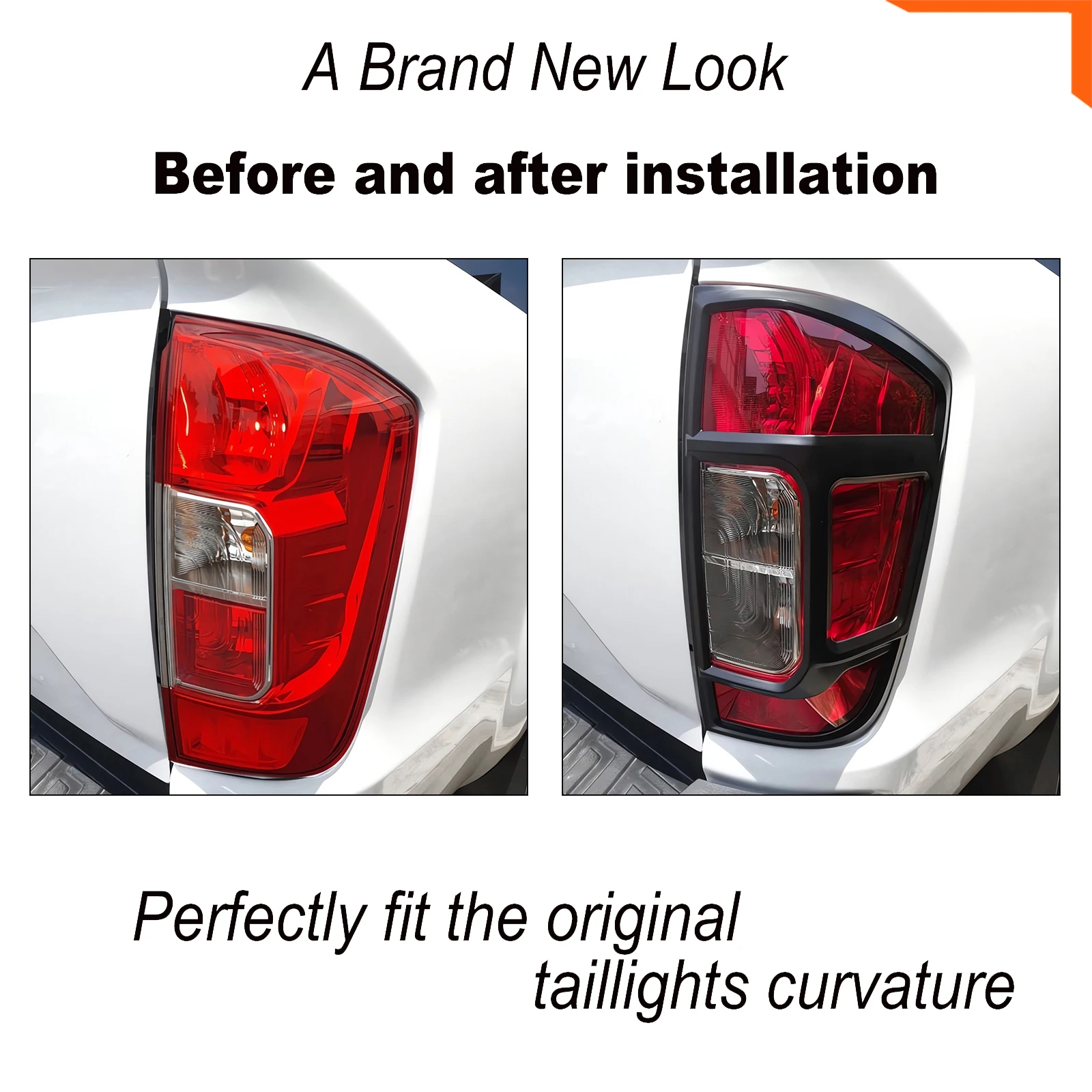 ONEY Tail Light for Nissan Navara NP300 D23 2015-2020 Matte Black ABS Rear Signal Light Rear Lamp Cover Trim Headlight Taillight