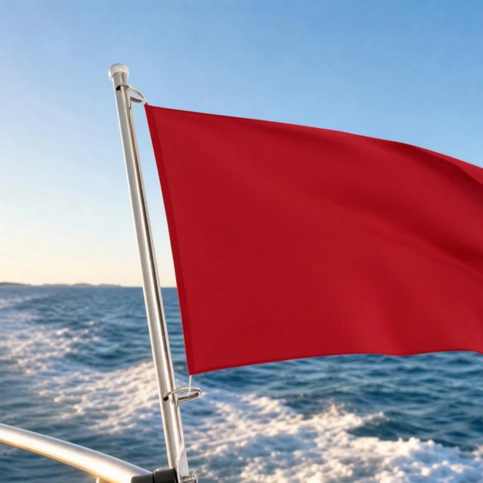 Stainless Steel Boat Flag Pole with Rail Mount Bracket Anti Tangling Design for Yacht Cruising Display