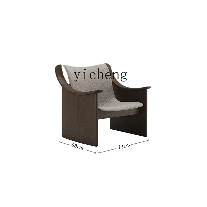 

Zc Original Niche Living Room Solid Wood Seat 3d Radian Fabric Armrest Leisure Chair