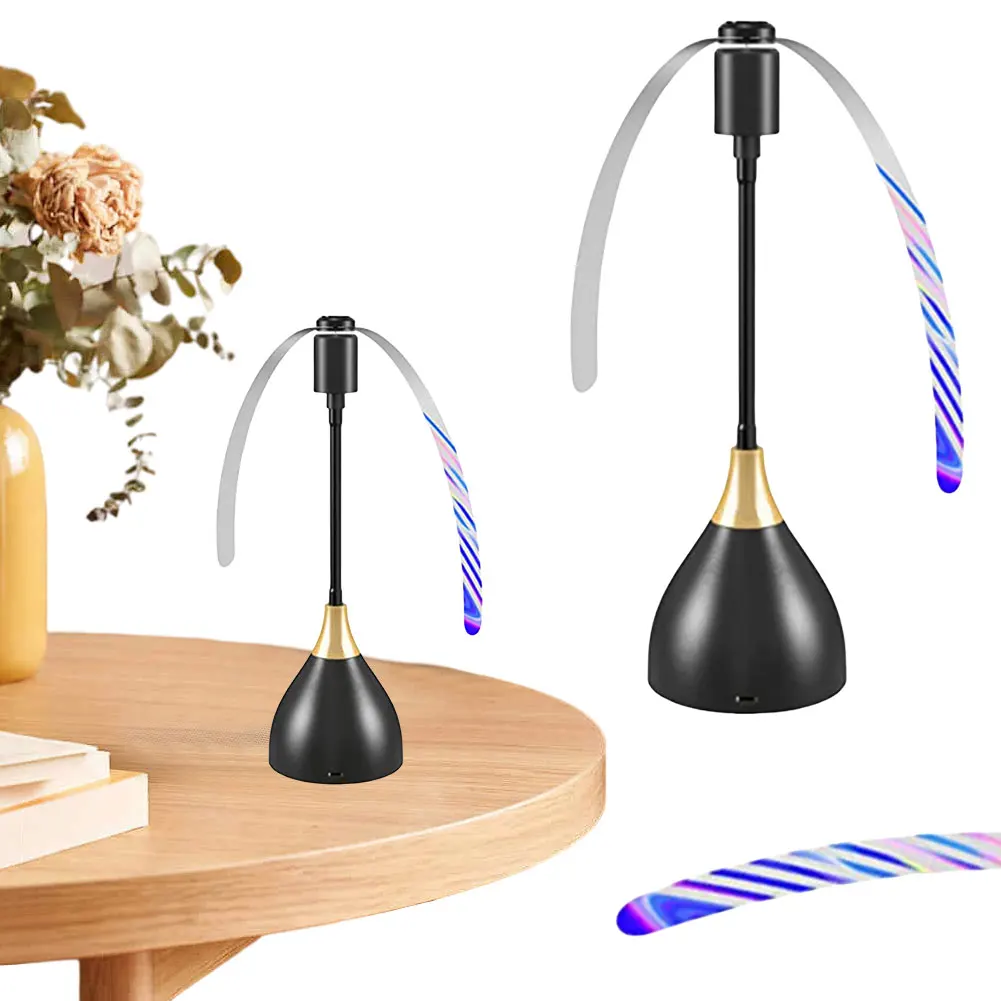

Fly Fans for Tables with Holographic Blades Fly Repellent Fan Table Top Fly Fan Fly Spinner for Picnic Restaurant Party Home BBQ