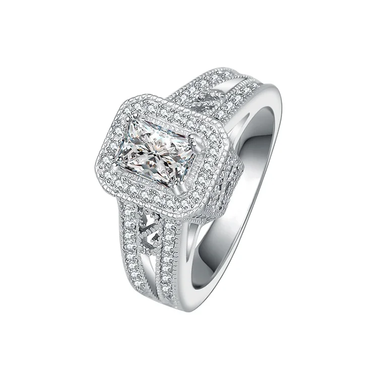 

Factory Wholesale Vintage Cascading White Zircon Engagement Women Rings