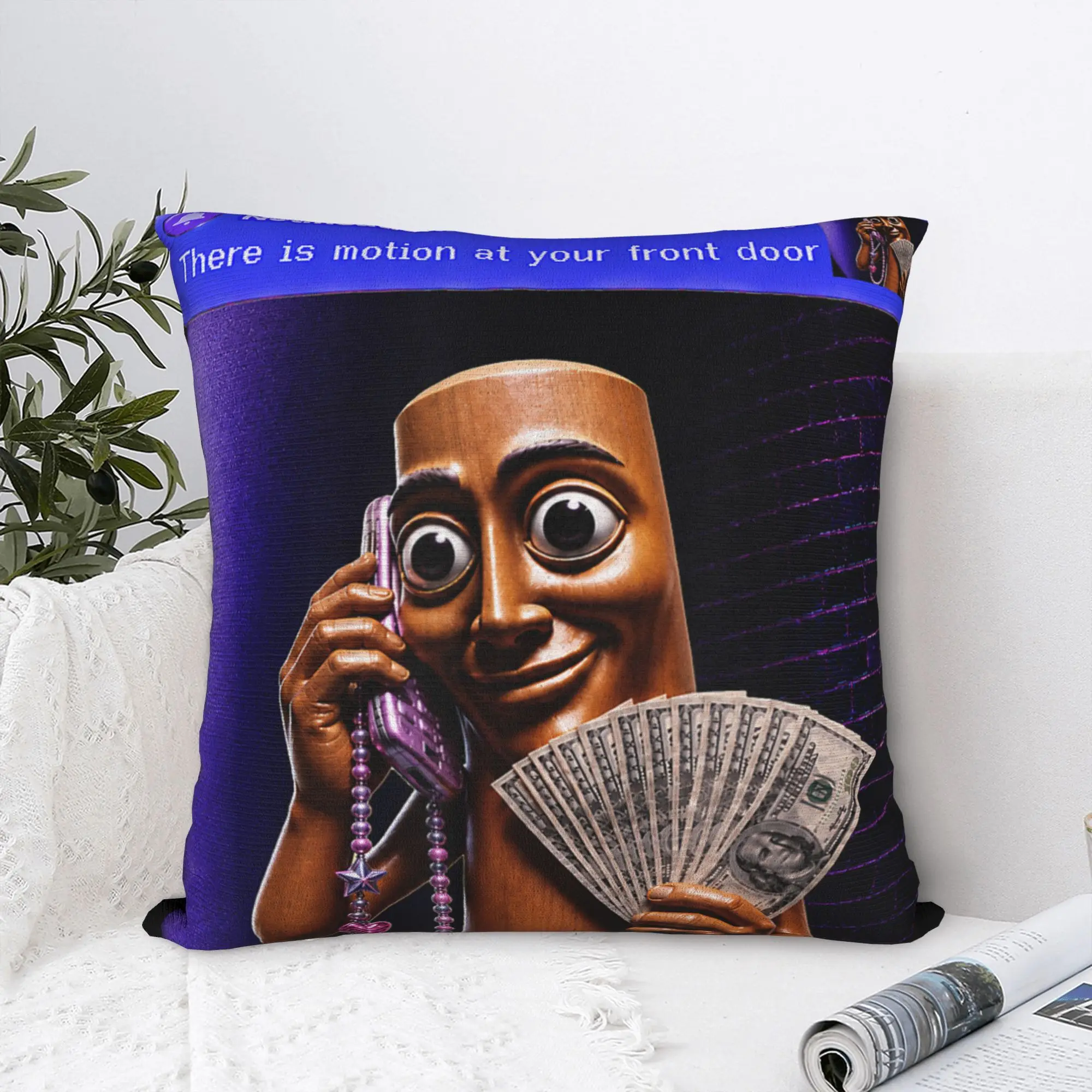 There is Motion At Your Front Door Tung Tung Sahur Pillow Case Novelty Pillow Cover Pillowcases For Wedding Party Home Decor