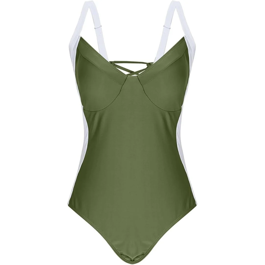 S - XL, 7 Farben, einteiliger Badeanzug mit Schnürung und Spitze, Damen-Badebekleidung, hoch geschnittene Beine, rückenfreier Badeanzug, Badeanzug, Modell V6952. – Detail 26