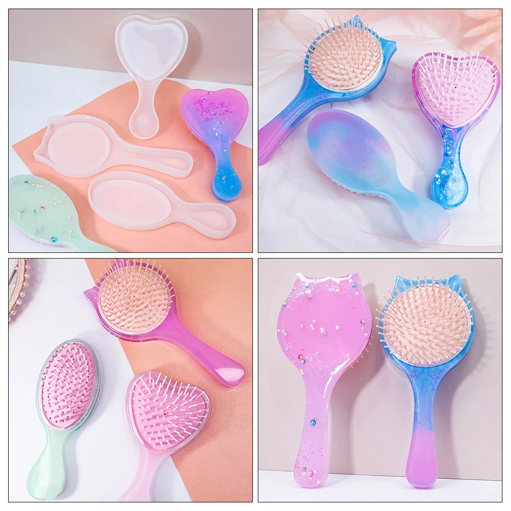 

Translucent Cat Ear Comb Mold Silica Gel Casting Silicone for DIY Combs