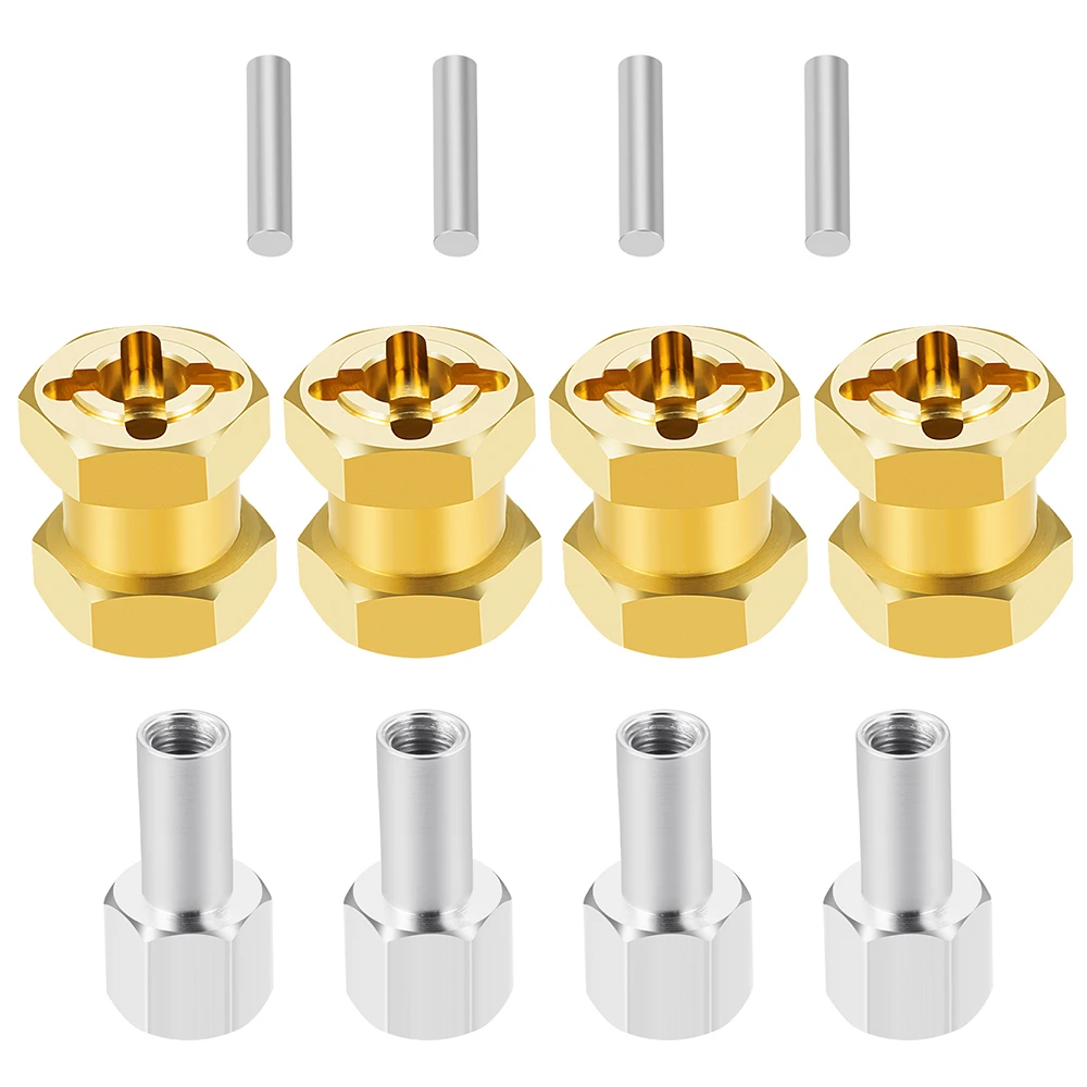 AXSPEED Messing 12/15/17/20/25 mm Radsechskant verlängerte Adapter Combiner-Kupplung für Axial SCX10 II 90046 D90 1/10 RC Crawler Car – Detail 9