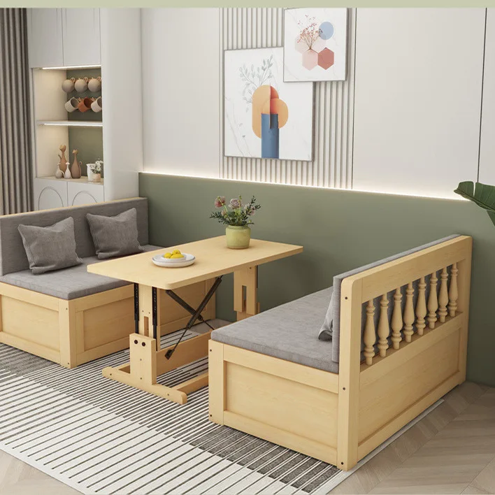 

Подъемная кровать из массива дерева. Подъемная многофункциональная кровать для небольшой квартиры на балконе. Розкладное сиденье для карточек с окном гостиной. Кровать двойного назначения.