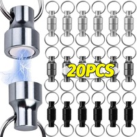 1/10Pairs Magnetic Keychains Carbon Steel Quick Release Magnets Anti-loss Car Keys Necklace Hanging Holders Office Storage Tools