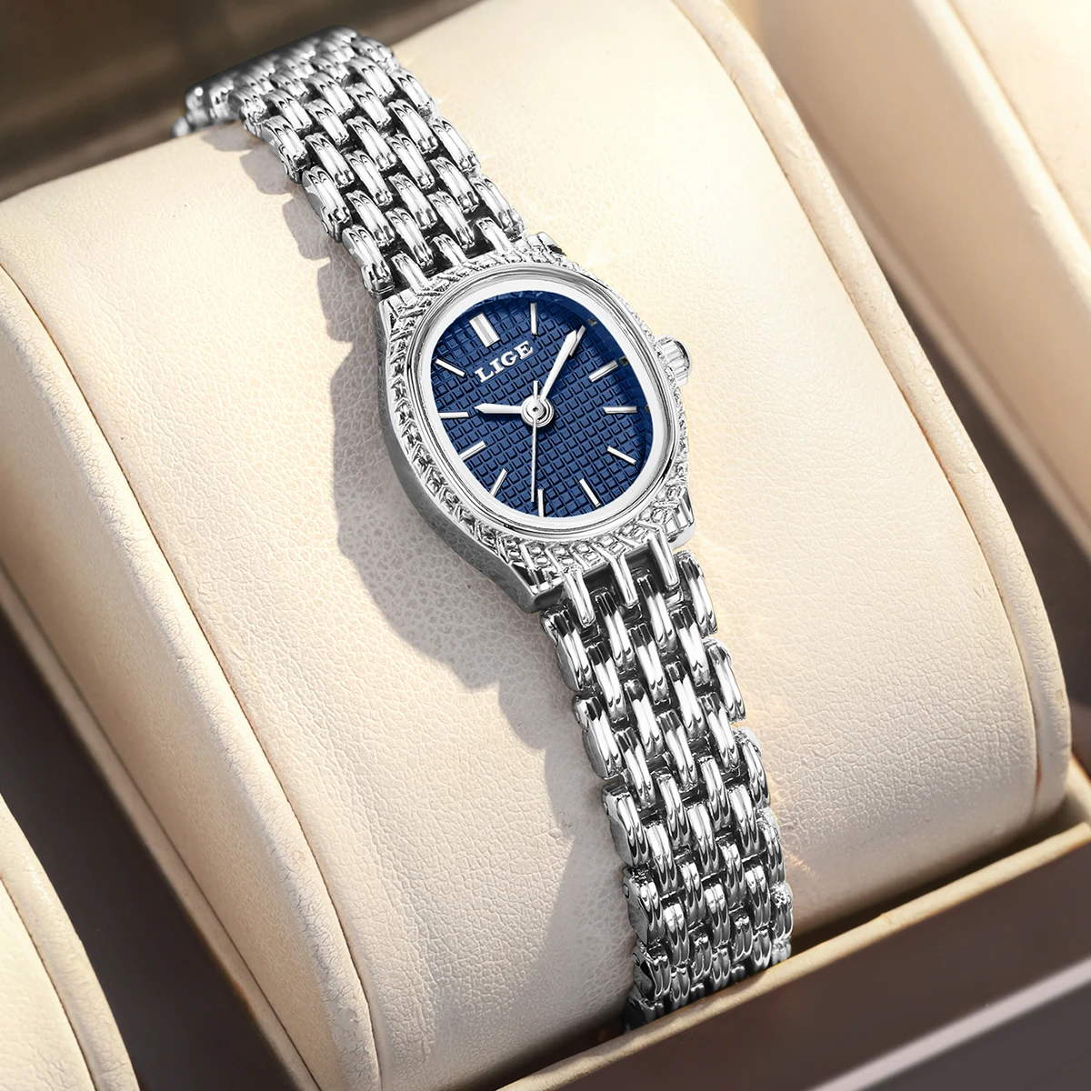 Lige moda luxo quartzo mulher relógio elegante clássico simples dial à prova dwaterproof água inoxidável senhoras relógios para mulher reloj mujer + caixa