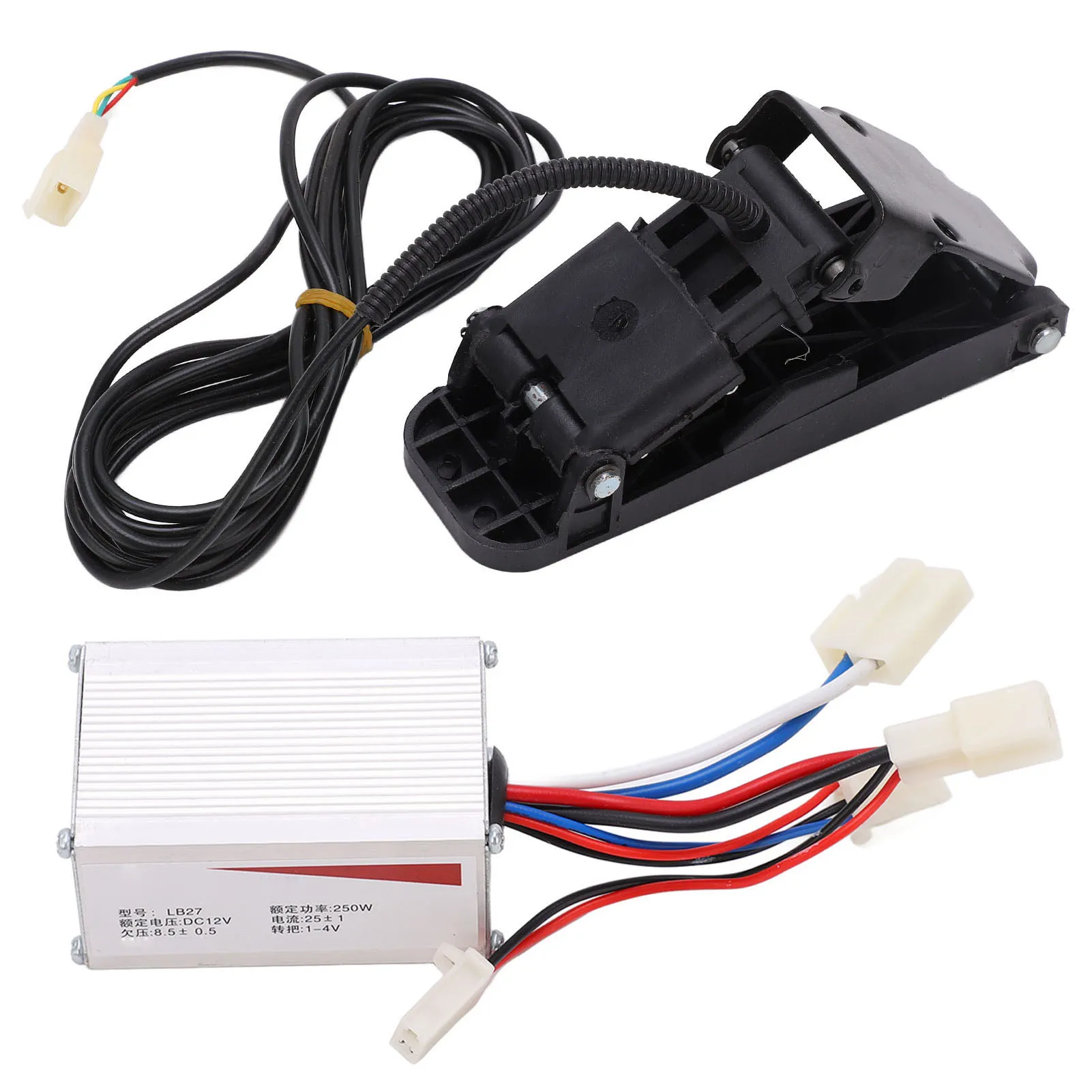 12V 250W Aluminum Alloy Brushed Speed Controller Accelerator Foot Pedal Set for Electric Bike Tricycles Motorcycles