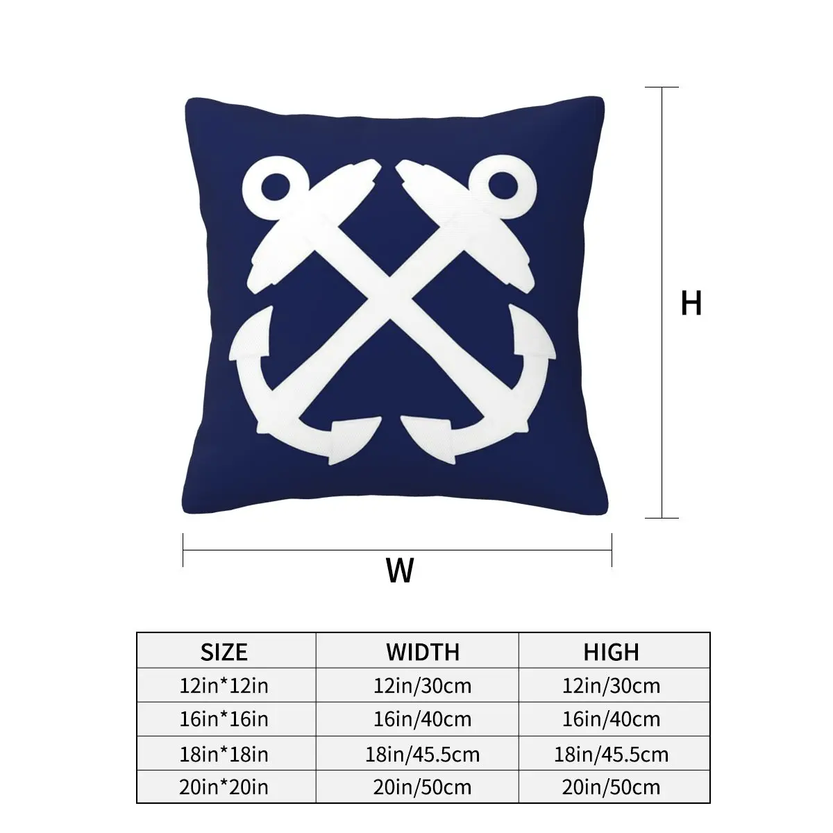 Boatswains Mate Crossed Anchors - White Square Pillowcase Pillow Cover Cushion Decor Comfort Throw Pillow for Home Sofa