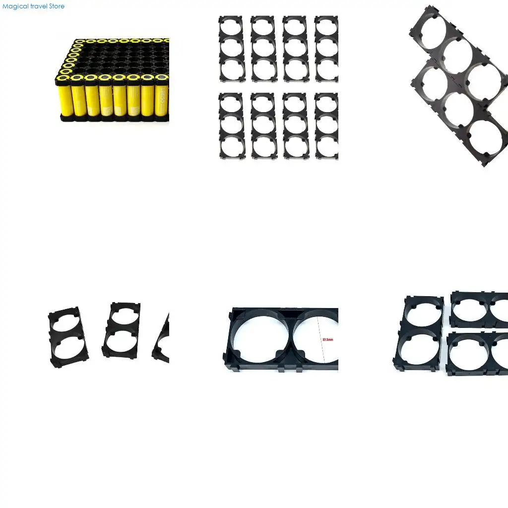 N2UB 10 Pcs 32650 2x/3x Battery Holder Bracket Cell Safety Anti Vibration Plastic Brackets for 32650 Batteries Replacement