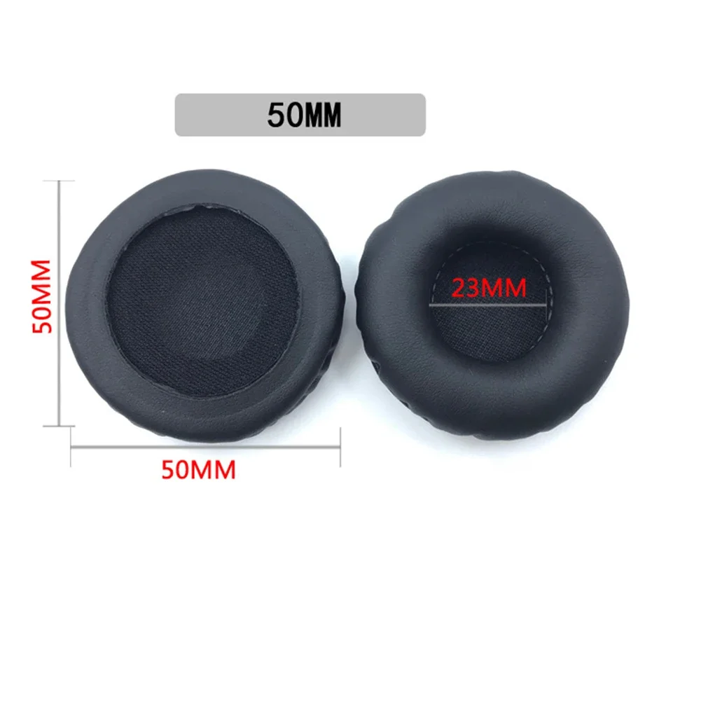 Branco Envolvido Esponja Ear Pads, PU Leather Headphone Cover, Branco e Preto Almofada, Mais Novo, 45-110mm