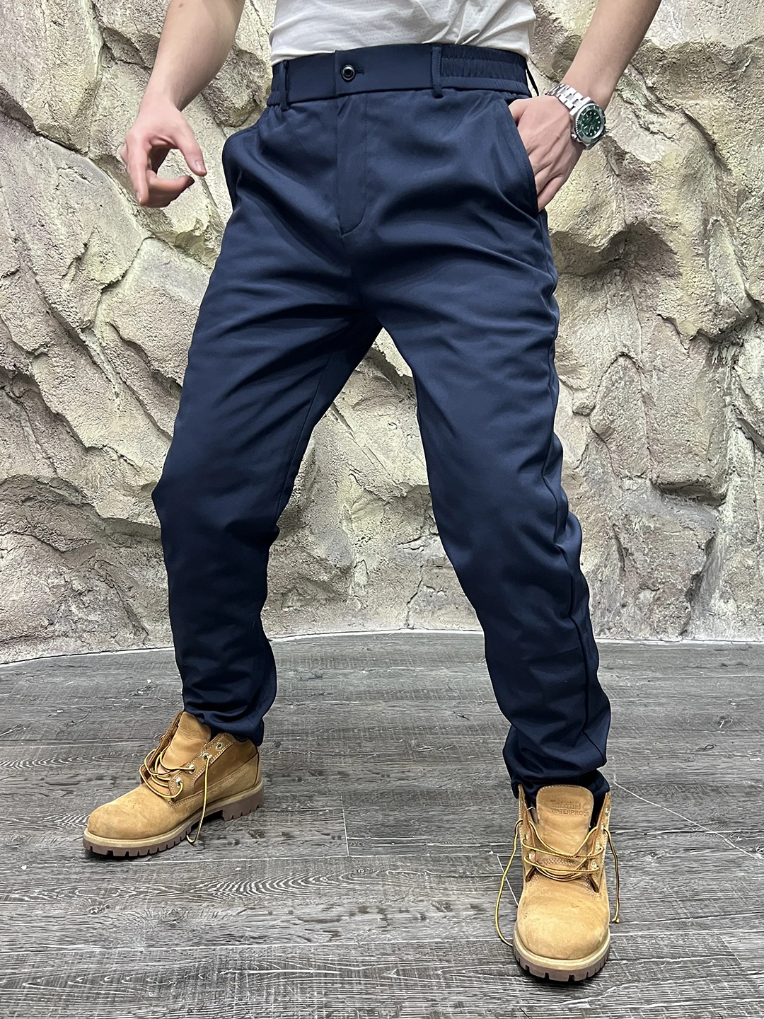 

90 мужские повседневные брюки на гусином пуху, термостойкие сотовые осенне-зимние длинные брюки, молодежная модная верхняя одежда