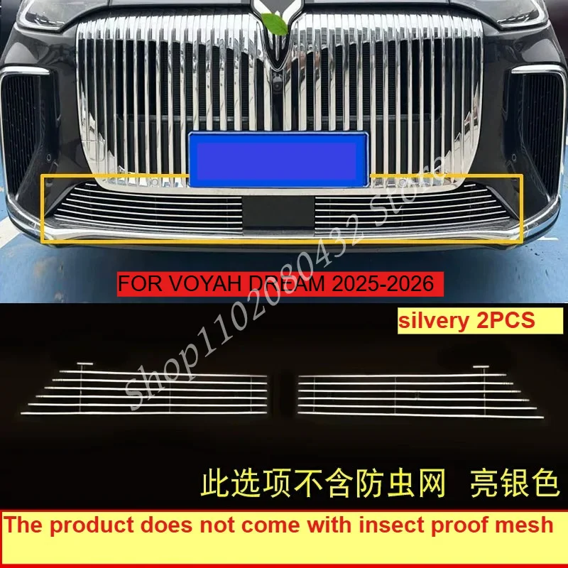 FOR VOYAH DREAM 2025-2026 Front Grille Insect Screen with Decorative Trim, Special Car Front Bumper Protection Accessories