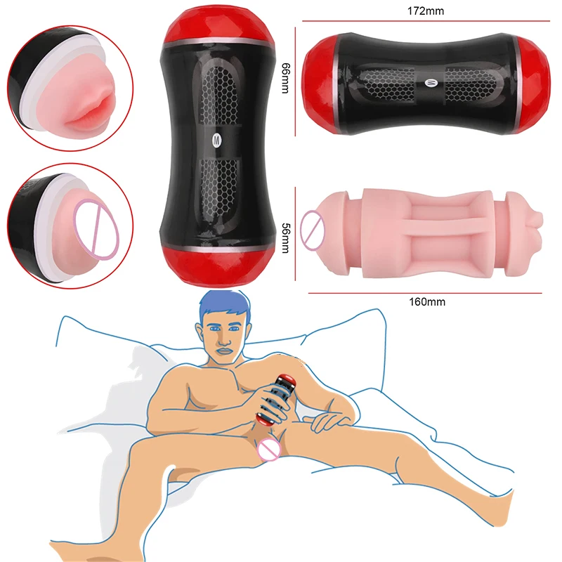 Fake Vaginal Pocket Pussy Adults Erotic Sexy Toys For Men Vagina Mouth Male Masturbator Vibrator For Women Masturbation Cup