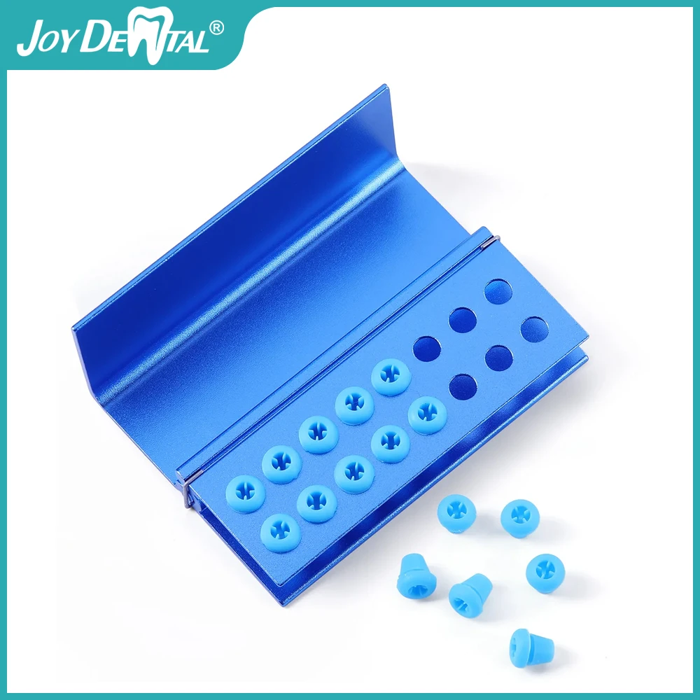 

JOY DENTAL Dental Bur Box Burs Holder 10/16 Holes With Silicon For FG RA Bur Dentistry Tools