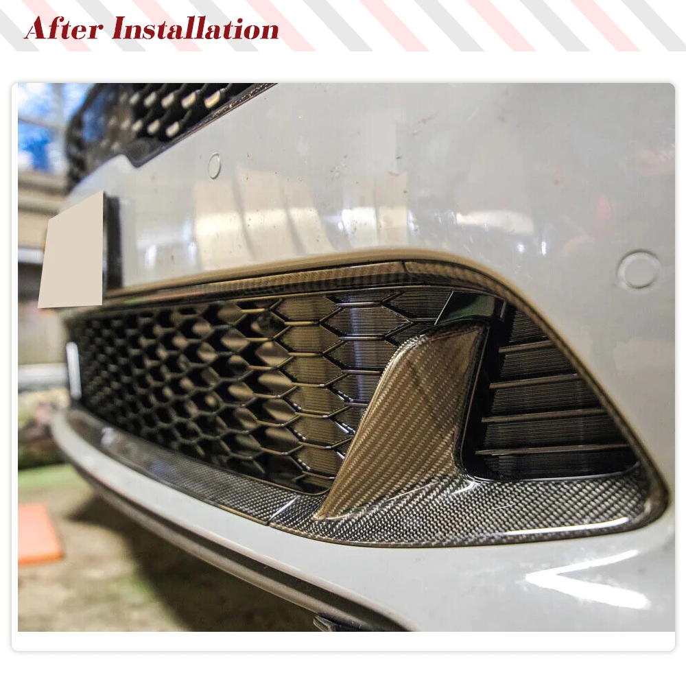 Dry Carbon Car Front Kidney Bumper Lower Center Grille Hood Grill Frame For KIA Stinger GT EX Hatchback 2018-2023 Front Grill