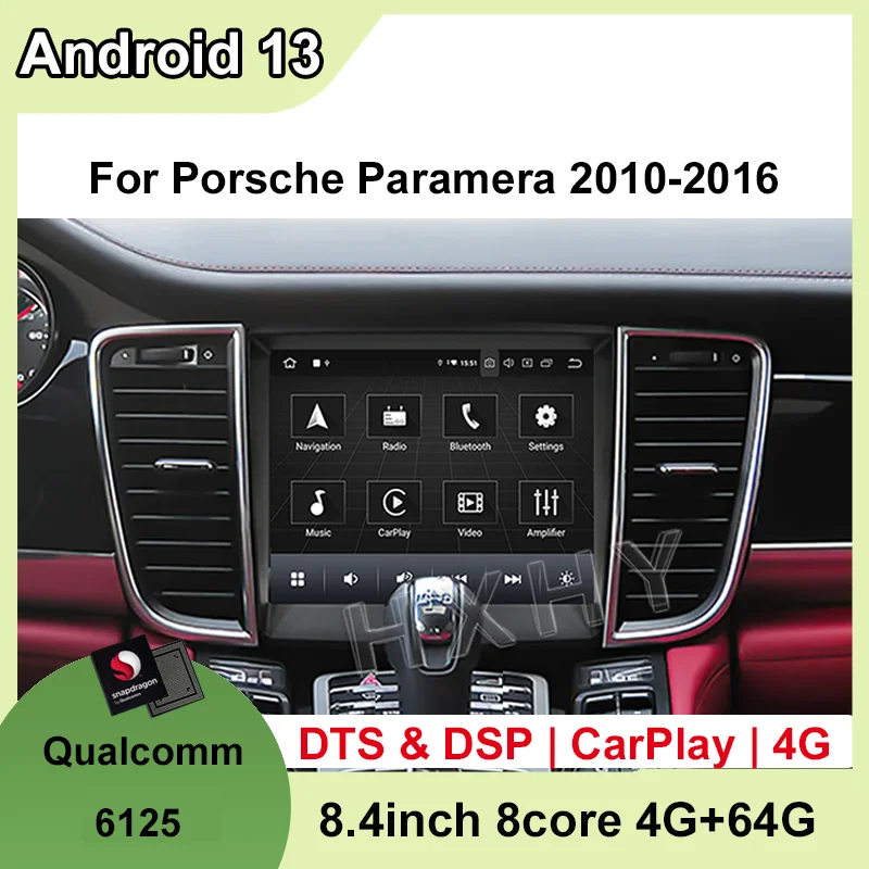

8.4inch Qualcomm Android 13 8Core 4+64G car radio BT GPS Car Multimedia Stereo DSP 360 Navigation For Porsche Panamera 2010-2016