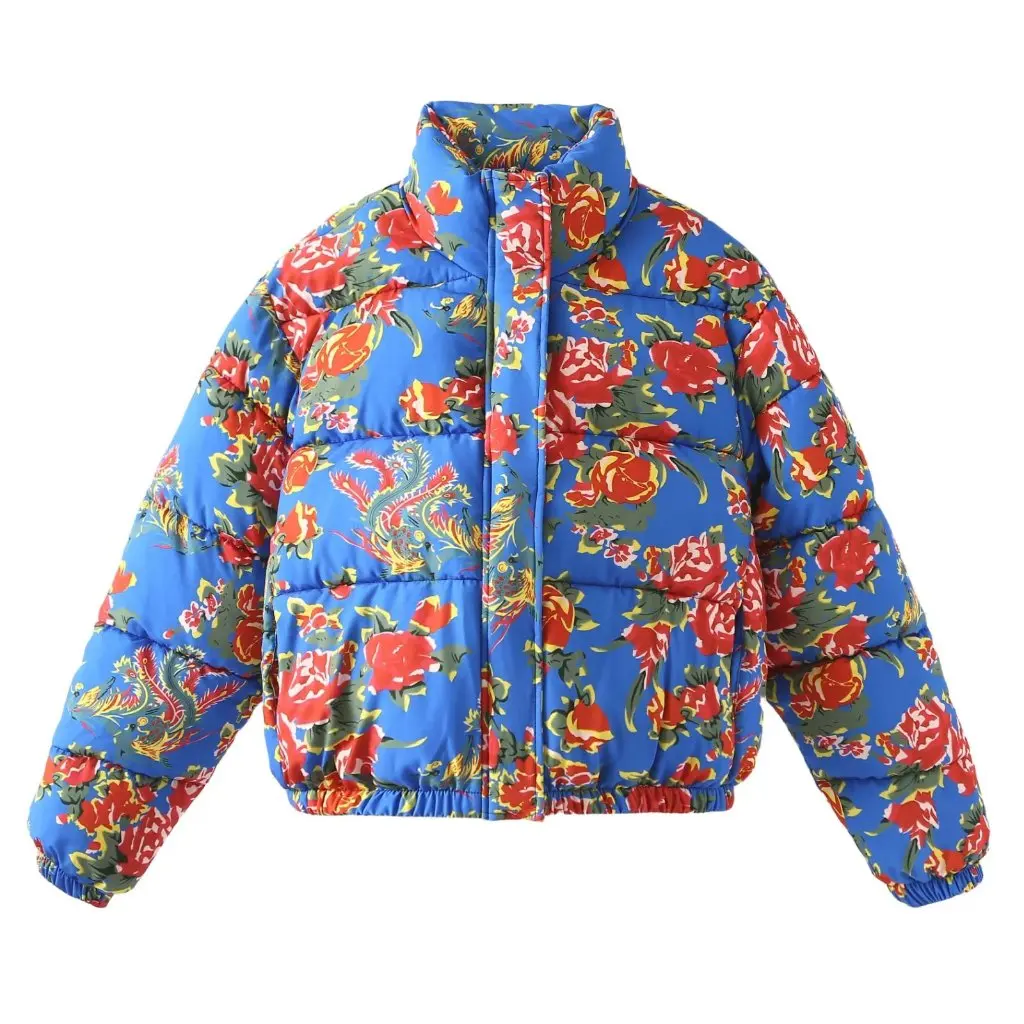 

Personalized Printed Floral Cotton Jacket for Women Trendy Autumn Winter Outerwear