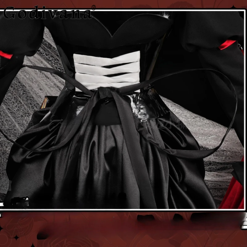 مجموعة كاملة من الملابس التنكرية للنساء من Tomorrow Ark Yinde Cosplay Game بدلات الرسوم المتحركة النسائية الموحدة للعب الأدوار ملابس سوداء