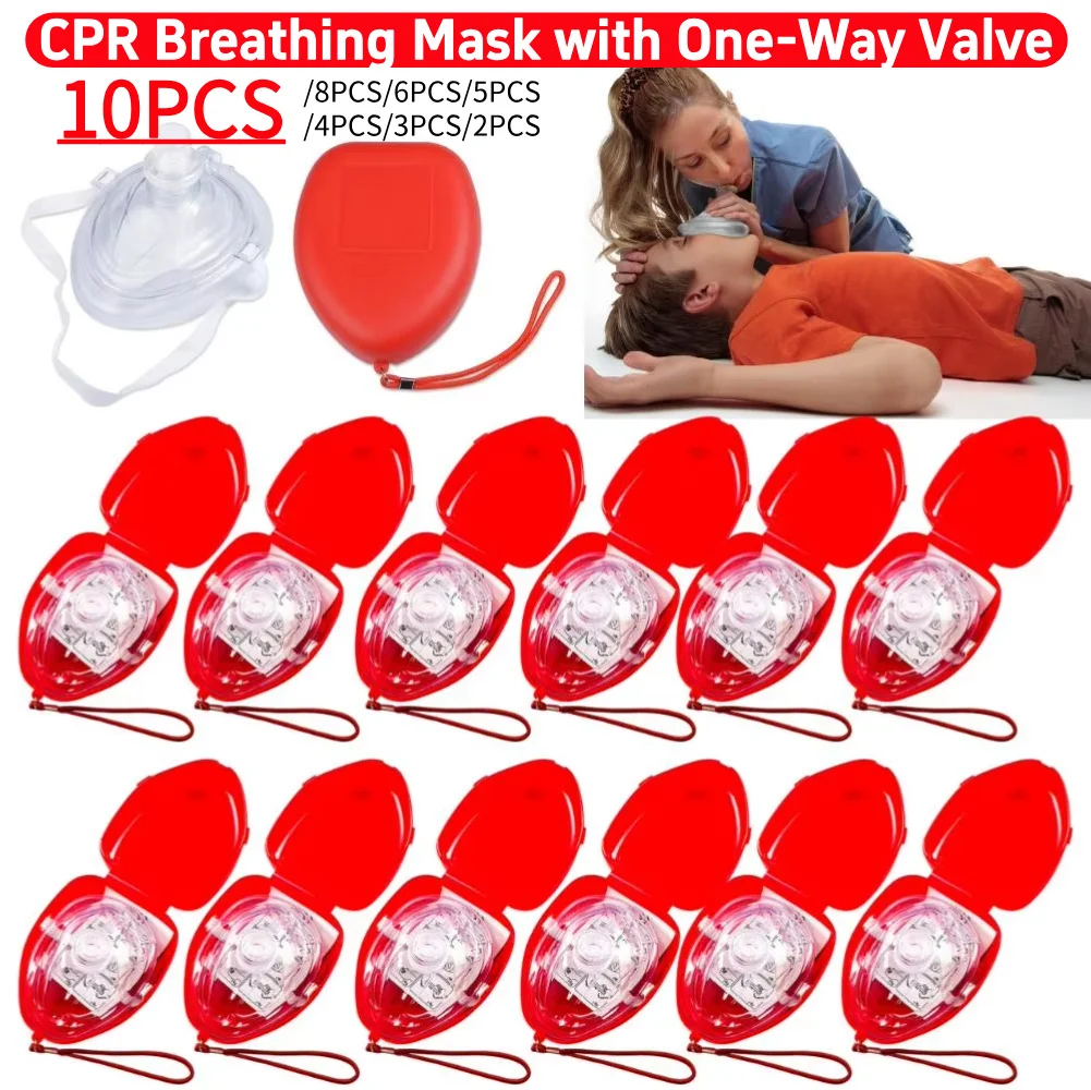 Masque de premiers secours professionnel en plein air, masques CPR réutilisables avec Valve unidirectionnelle, Kit de premiers secours, outils de sauvetage d'urgence, 10 à 1 pièce