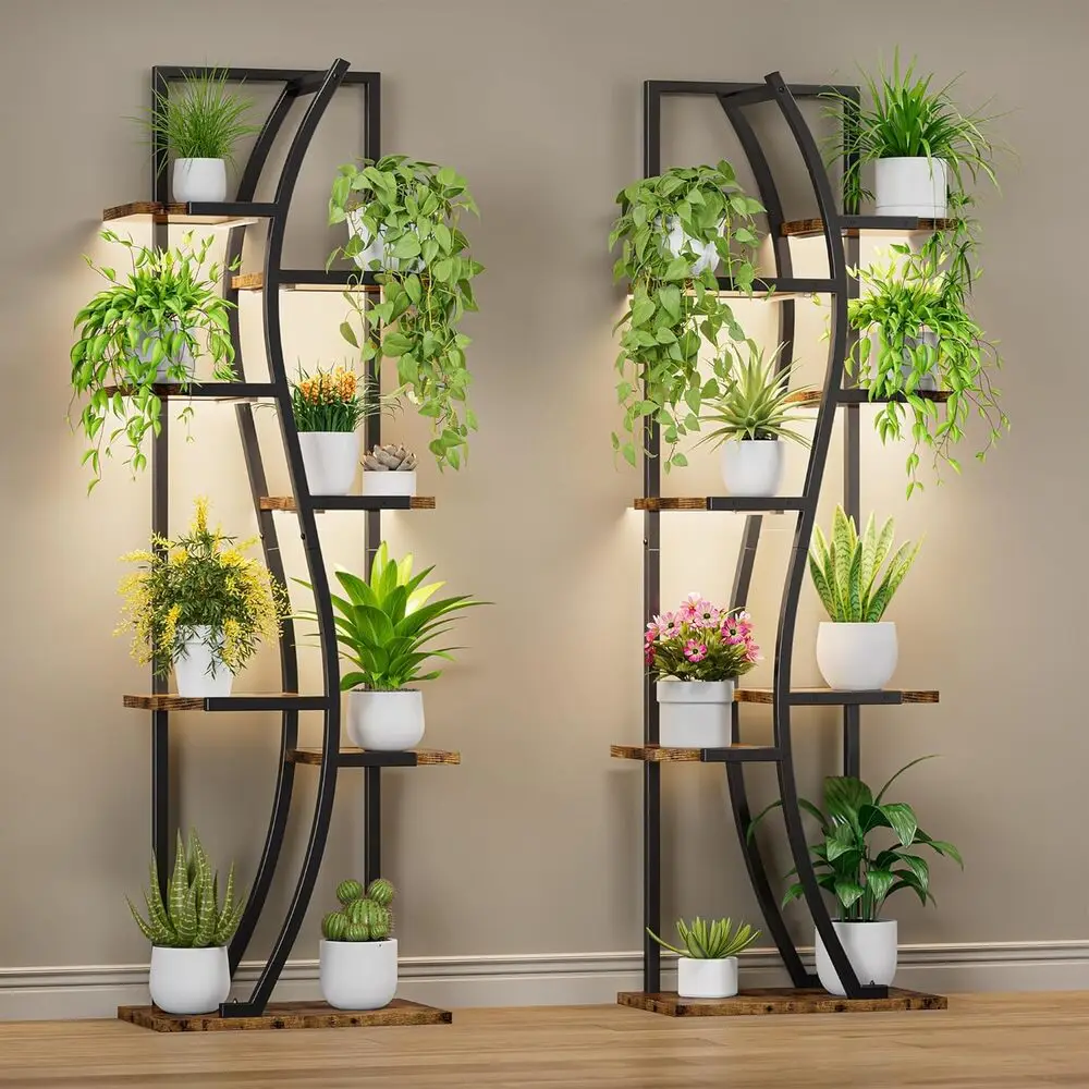IRONCK Indoor Plant Stand with Grow Light 2 Set - 62