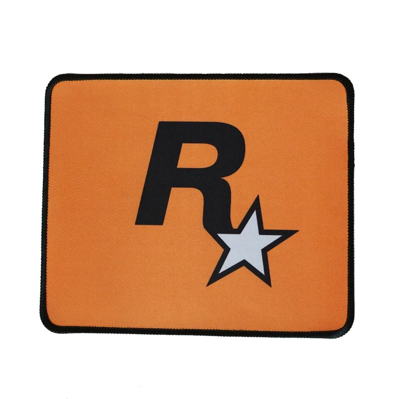 Alfombrilla de ratón gruesa GTA R Star, alfombrilla de ratón para teclado de juegos, alfombrilla de ratón para ordenador portátil, alfombrilla de escritorio de goma antideslizante, 20x24CM