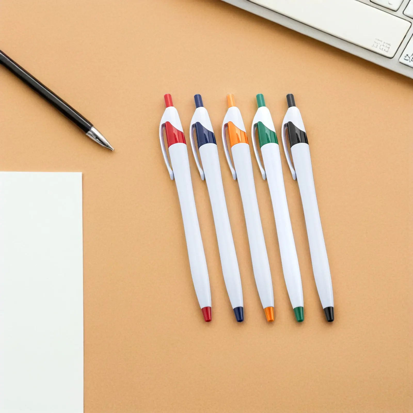 50pcs Retractable Ballpoint Pens, Fine Tip, Wear-Resistant & Slim Portable Design for School Office Use