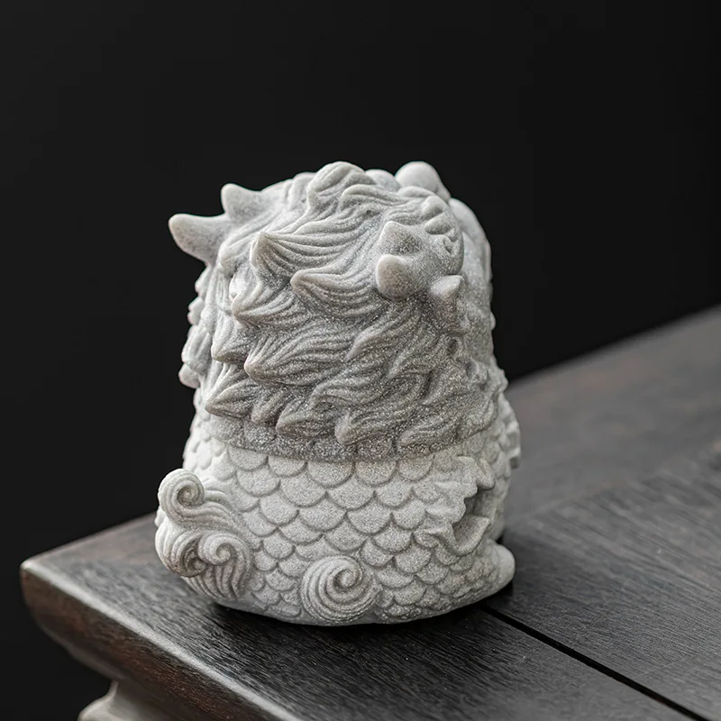 Chinese Style Kirin Incense Burner Sandalwood Plate Incense Holder Green Sandstone Tea Pet Tea Room Creative Ornaments Home