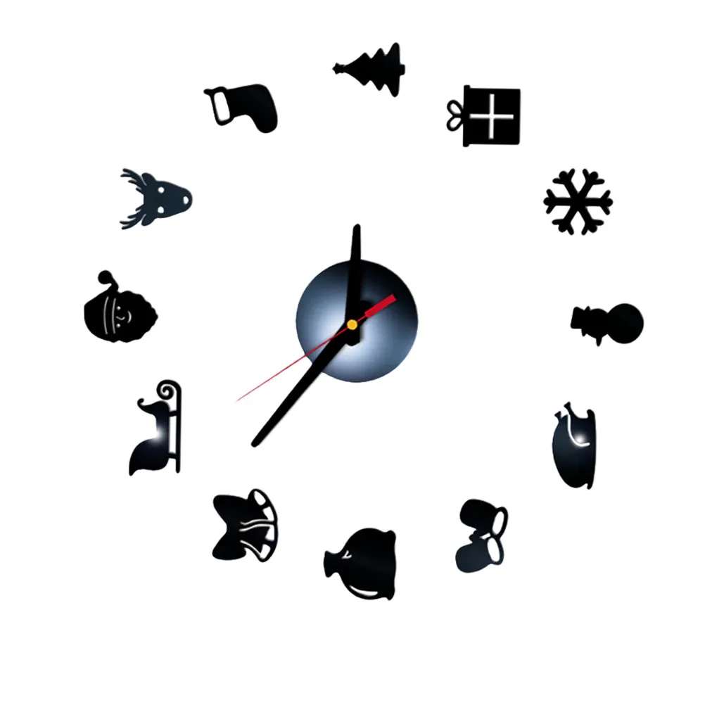 

1Pcs Creative Acrylic Christmas Series Wall Clock Silent DIY Modern Home Hanging Decor for Living Room Bedroom Office Cafe