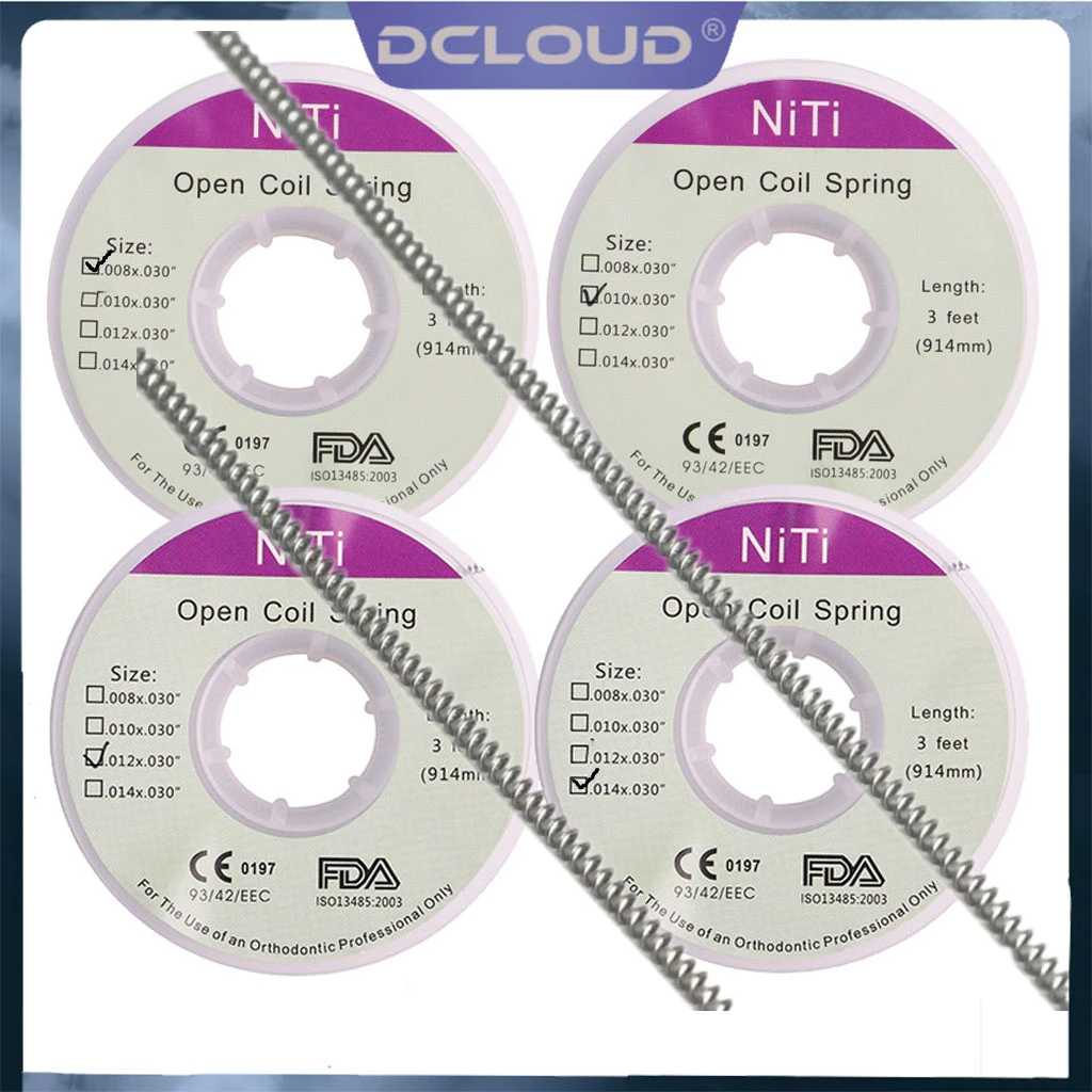 1 Roll Dental Orthodontic Niti Open Coil Spring 3 Feet/914mm Orthodontic Bracket Materials 0.008 0.010 0.012 0.014 Dentist Tool