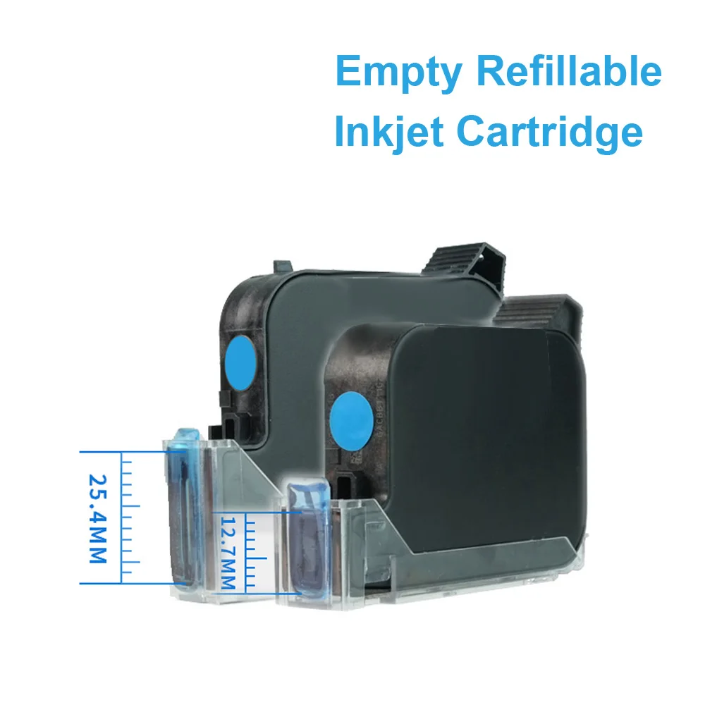 12.7 25.4mm Empty Refillable Ink Cartridge for Fast Dry Quick-dry logo expiry date label portable hand jet handheld TIJ Printer