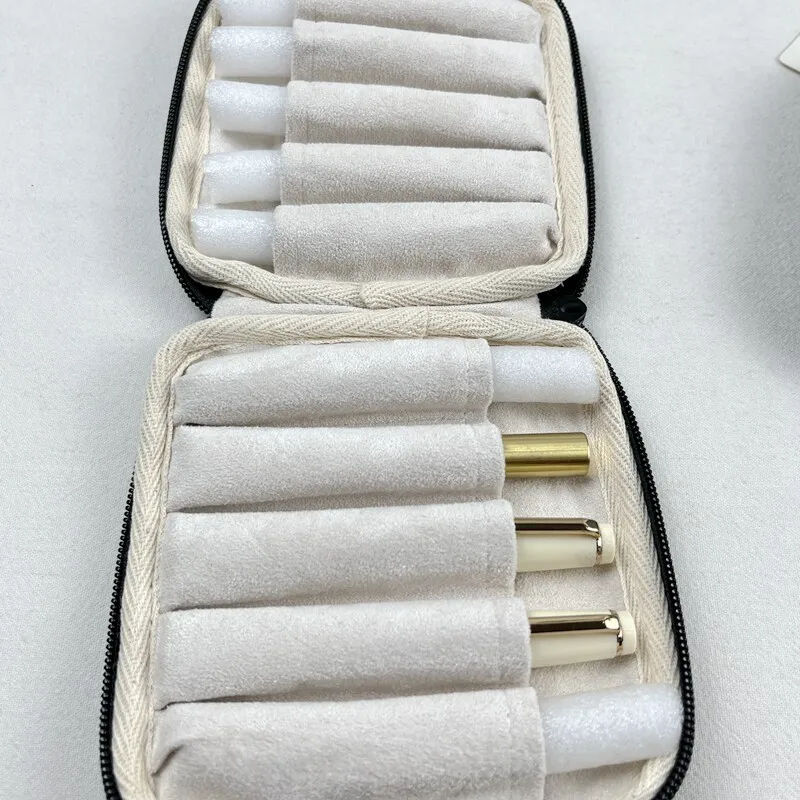 Original Handmade Fabric Pen Case Short Fountain Pen Protector Pen Pouch 10-slot Portable Zipper Bag  Size 12x13cm