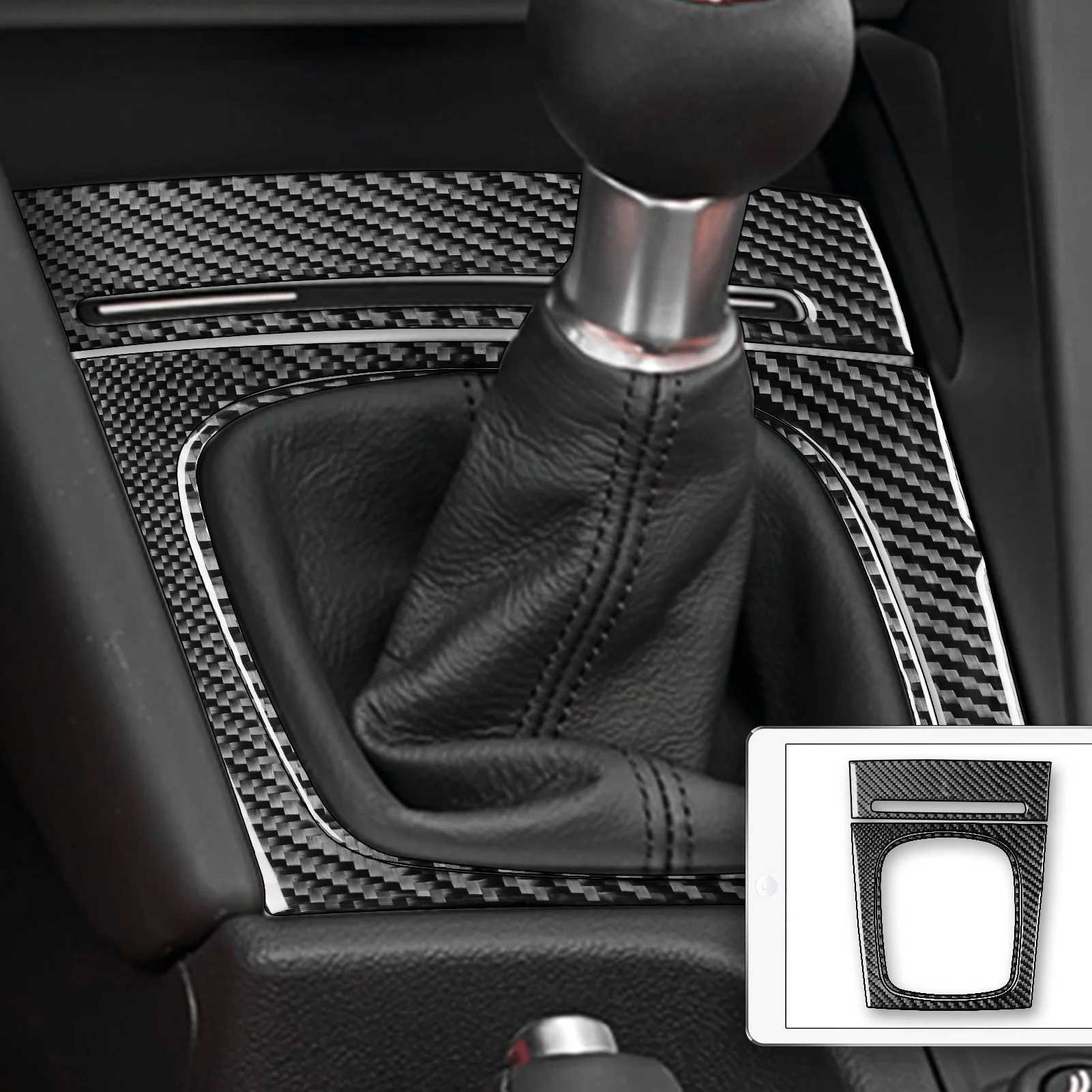 For Audi A3 S3 8P 2006 2007 Carbon Fiber Gear Shift Storage Panel Trim Cover Car Interior Accessories Decorative Stickers