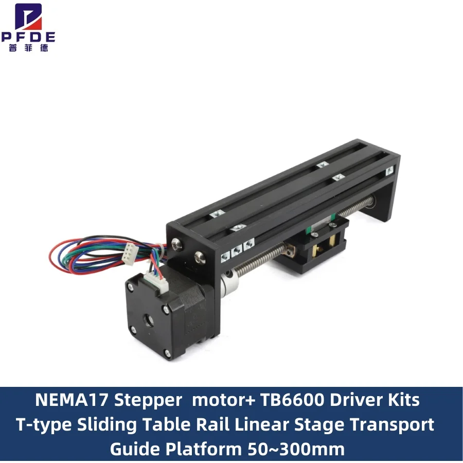 Nema17 Mini Precision Stepper Motor Linear Guide Slide Table Stroke 50~200mm  T8 Screw Electric Slide Module Worktable