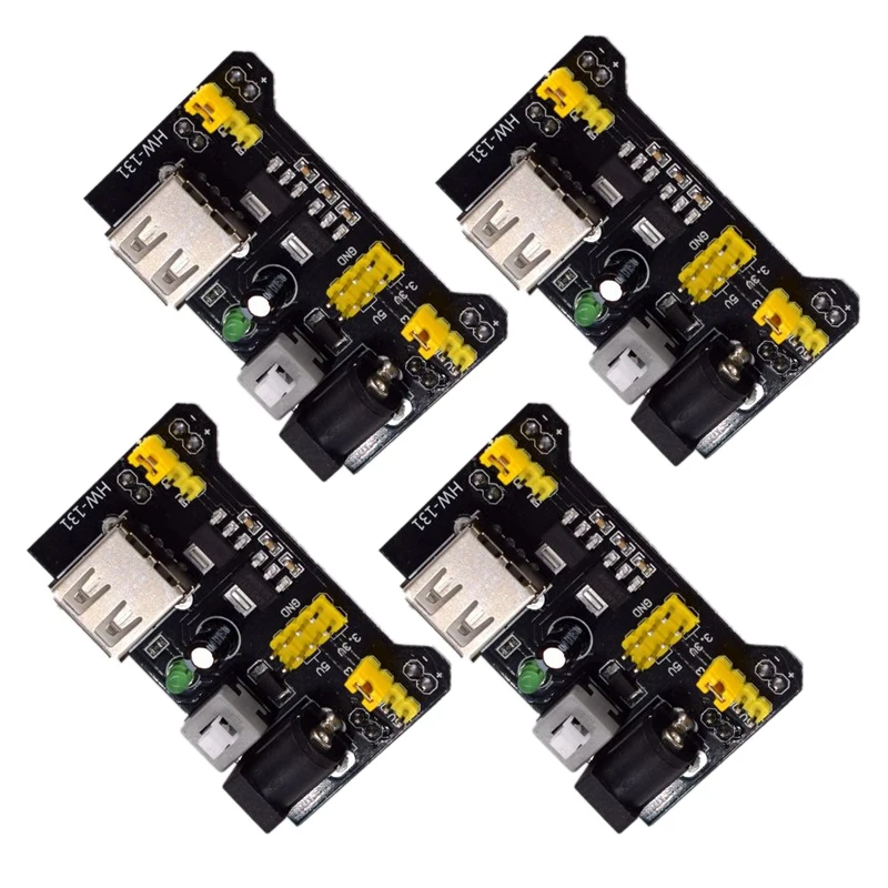 AU67-4Pcs HW-131 Breadboard Power Module Breadboard Special Power Module Compatible With 5 3.3V For Breadboards