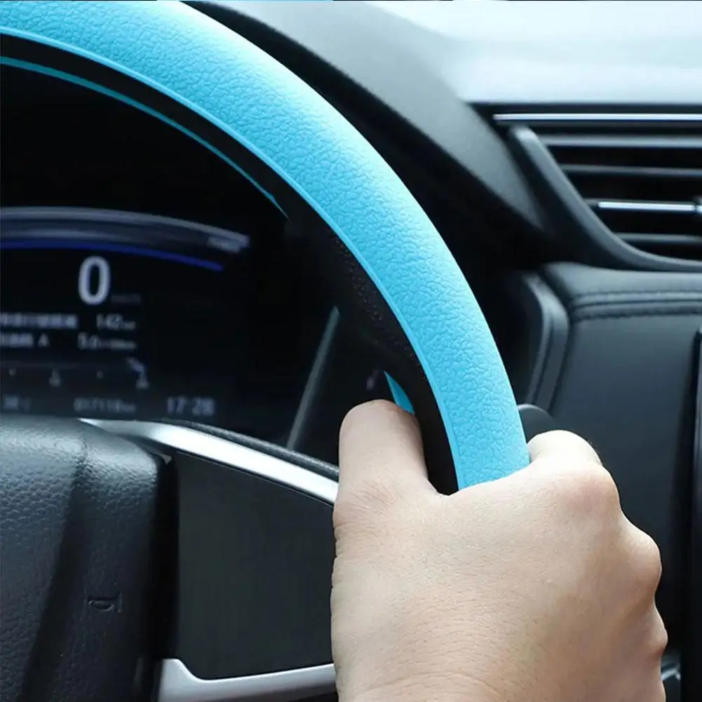 

Universal Silicone Steering Wheel Cover Comfortable Wheel Steering Non-slip Protector Breathable Car Accessories Interior C5L9