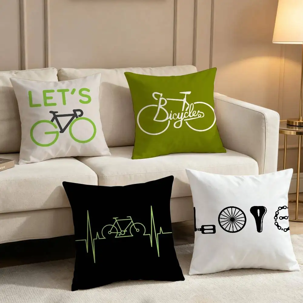 bicycle Comfortable soft Pillow Case for Sofa Living Room Home Decor Protective Covers